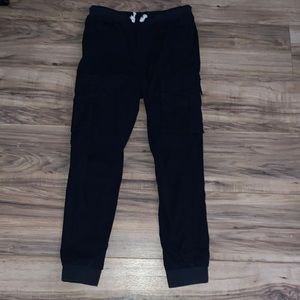 The brand is H and M and it’s a size 12/13 the color is navy blue